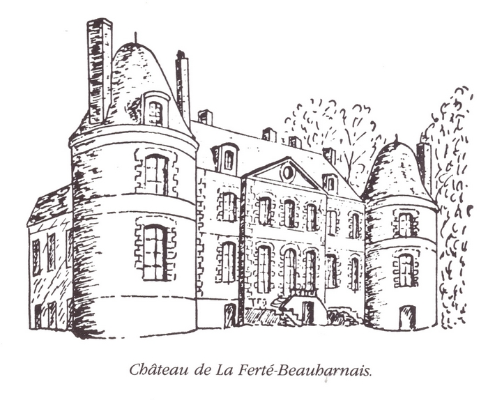 Château de La Ferté-Beauharnais - Tiré de l'ouvrage Deux Siècles de Vènerie à travers la France - H. Tremblot de la Croix et B. Tollu (1988)